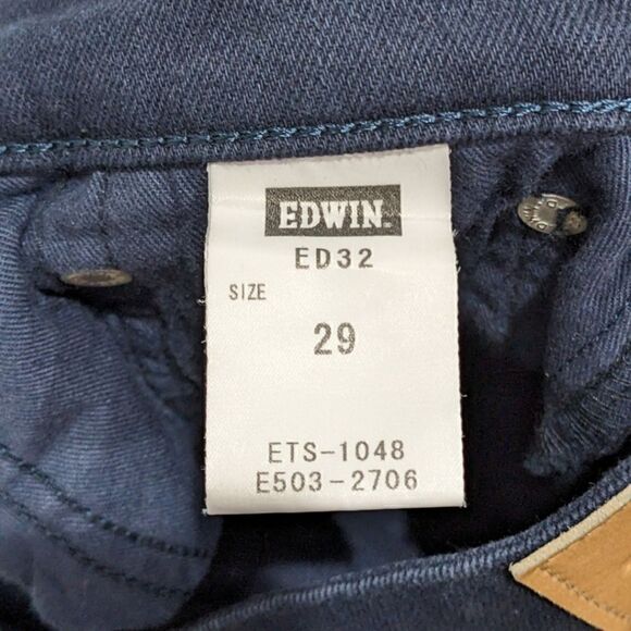 EDWIN Mens Dark Indigo 5 pocket Skinny Jeans Size 29 - Picture 6 of 7